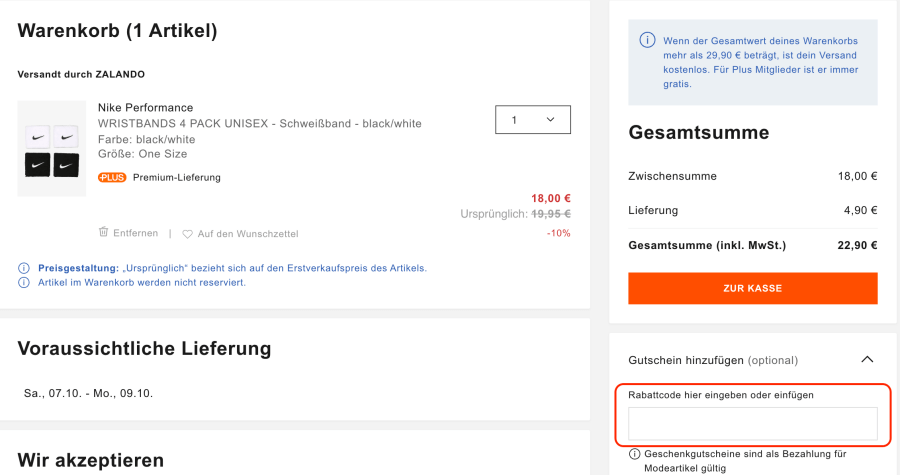 Box für Zalando rabattcode